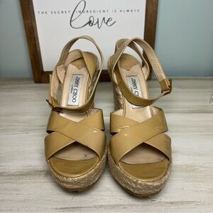 Jimmy Choo Tan Wedge Sandals